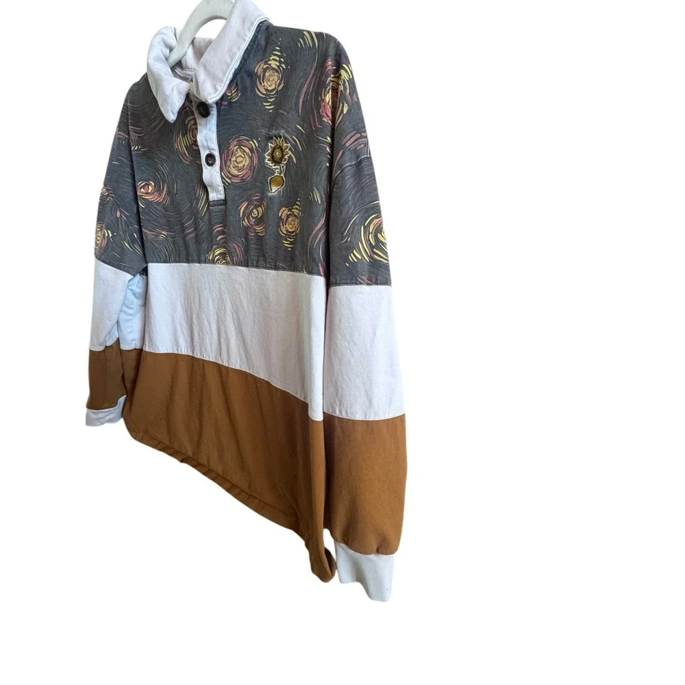 Evergreen Manor Sunflower Cotton Rugby Shirt Size 2XL